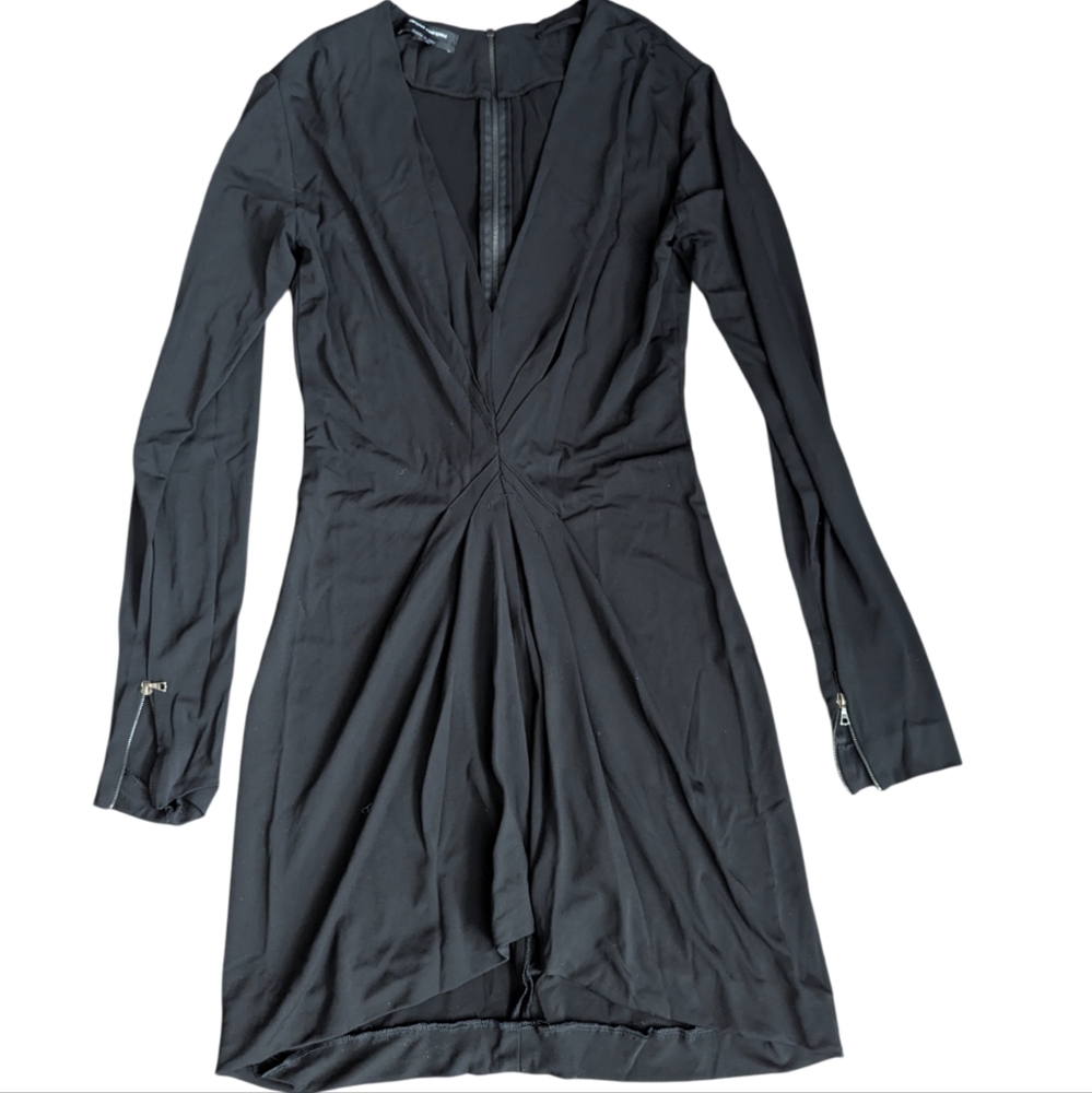 Narciso Rodriguez Black Long Sleeves Mini Sheath Dress